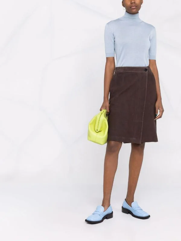 ( Nouvelle Collection ) 12 STOREEZ Jupe Portefeuille En Daim BROWN 2 ( Nouvelle Collection ) 12 STOREEZ Jupe Portefeuille En Daim BROWN – Image 2