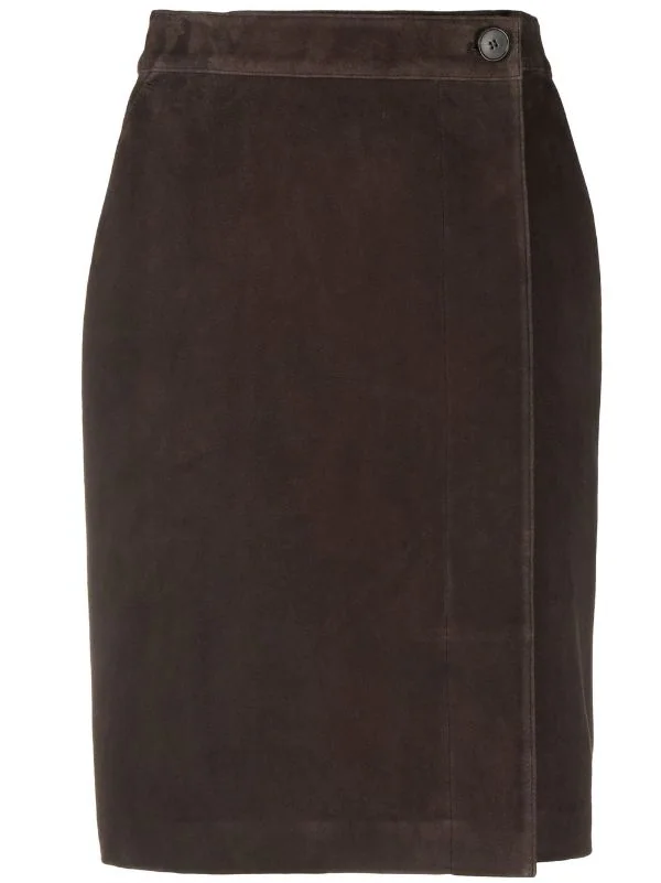 ( Nouvelle Collection ) 12 STOREEZ Jupe Portefeuille En Daim BROWN 1 ( Nouvelle Collection ) 12 STOREEZ Jupe Portefeuille En Daim BROWN