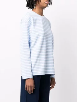 ( Nouvelle Collection ) 12 STOREEZ T-shirt Rayé à Manches Longues SKY BLUE -12 STOREEZ Soldes Magasin 17931376 38337121 600