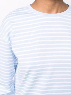 ( Nouvelle Collection ) 12 STOREEZ T-shirt Rayé à Manches Longues SKY BLUE -12 STOREEZ Soldes Magasin 17931376 38338306 600