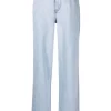 ( Nouvelle Collection ) 12 STOREEZ Jean Droit à Taille Haute DENIM LIGHT BLUE