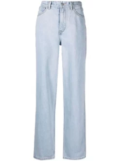 ( Nouvelle Collection ) 12 STOREEZ Jean Droit à Taille Haute DENIM LIGHT BLUE