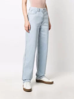 ( Nouvelle Collection ) 12 STOREEZ Jean Droit à Taille Haute DENIM LIGHT BLUE -12 STOREEZ Soldes Magasin 17931447 38337187 600