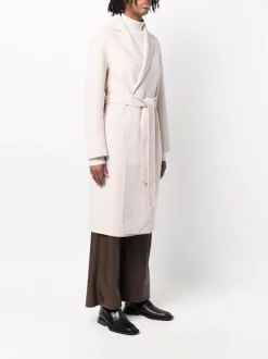 ( Nouvelle Collection ) 12 STOREEZ Manteau En Laine à Taille Ceinturée CREAMY -12 STOREEZ Soldes Magasin 17931449 38336124 600