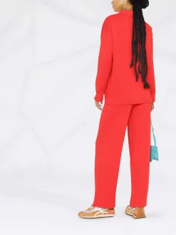 ( Nouvelle Collection ) 12 STOREEZ Pantalon Ample à Plis Marqués RED -12 STOREEZ Soldes Magasin 17946111 38196899 600