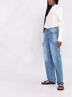 ( Nouvelle Collection ) 12 STOREEZ DENIM BLUE Jean Droit à Taille Haute Femme -12 STOREEZ Soldes Magasin 17946144 38177558 600