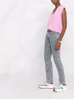 ( Nouvelle Collection ) 12 STOREEZ DENIM DARK GREY Jean Droit à Taille Basse Femme -12 STOREEZ Soldes Magasin 17946148 38178544 600