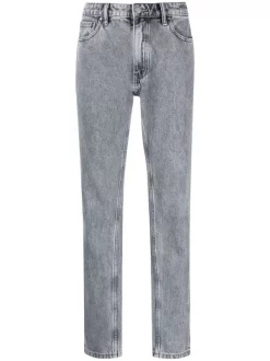 ( Nouvelle Collection ) 12 STOREEZ DENIM DARK GREY Jean Droit Ă Taille Basse Femme