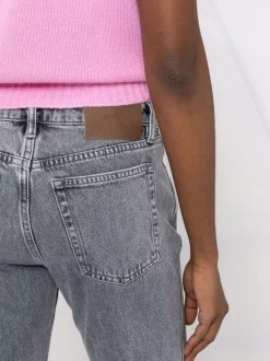 ( Nouvelle Collection ) 12 STOREEZ DENIM DARK GREY Jean Droit à Taille Basse Femme -12 STOREEZ Soldes Magasin 17946148 38181137 600