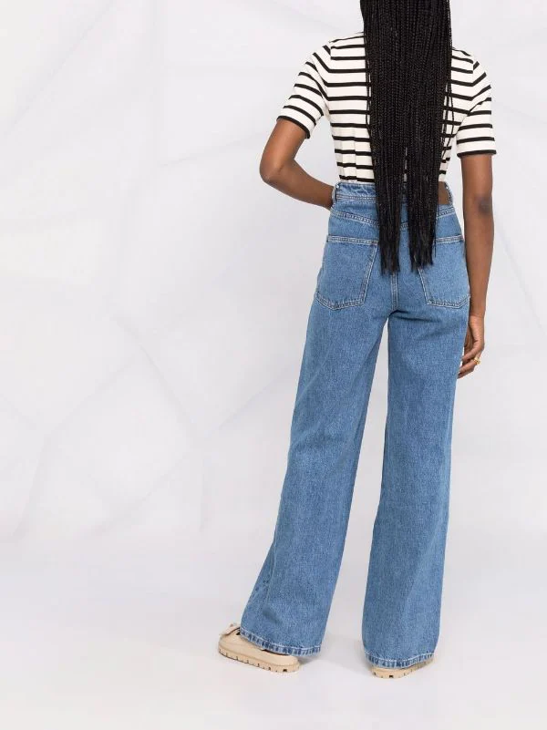 ( Nouvelle Collection ) 12 STOREEZ Jean Ample à Taille Haute DENIM BLUE 4 ( Nouvelle Collection ) 12 STOREEZ Jean Ample à Taille Haute DENIM BLUE – Image 4