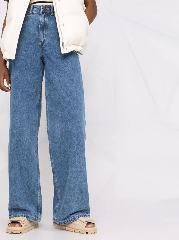 ( Nouvelle Collection ) 12 STOREEZ Jean Ample à Taille Haute DENIM BLUE 5 ( Nouvelle Collection ) 12 STOREEZ Jean Ample à Taille Haute DENIM BLUE – Image 5