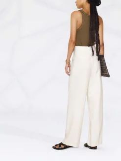 ( Nouvelle Collection ) 12 STOREEZ Pantalon Plissé à Taille Haute Milk -12 STOREEZ Soldes Magasin 17963907 38415376 600