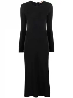 ( Nouvelle Collection ) 12 STOREEZ BLACK Robe Mi-longue à Poignets Zippés Femme