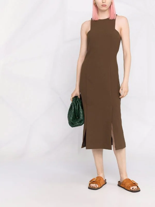 ( Nouvelle Collection ) 12 STOREEZ BROWN Robe Mi-longue à Dos Nu Femme 2 ( Nouvelle Collection ) 12 STOREEZ BROWN Robe Mi-longue à Dos Nu Femme – Image 2