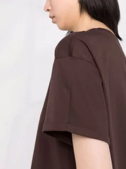 ( Nouvelle Collection ) 12 STOREEZ Bitter Chocolate T-shirt En Coton à Col Rond Femme -12 STOREEZ Soldes Magasin 17973272 38375250 600