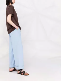 ( Nouvelle Collection ) 12 STOREEZ Bitter Chocolate T-shirt En Coton à Col Rond Femme -12 STOREEZ Soldes Magasin 17973272 38375257 600