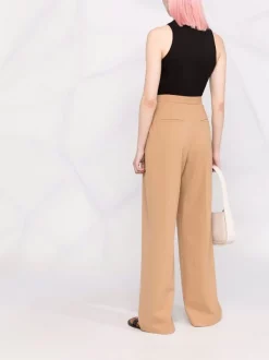 ( Nouvelle Collection ) 12 STOREEZ BEIGE Pantalon Plissé à Taille Haute Femme -12 STOREEZ Soldes Magasin 17973273 38423399 600