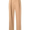( Nouvelle Collection ) 12 STOREEZ BEIGE Pantalon Plissé à Taille Haute Femme