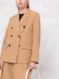 ( Nouvelle Collection ) 12 STOREEZ Blazer à Boutonnière Croisée BEIGE -12 STOREEZ Soldes Magasin 17974237 38375862 600