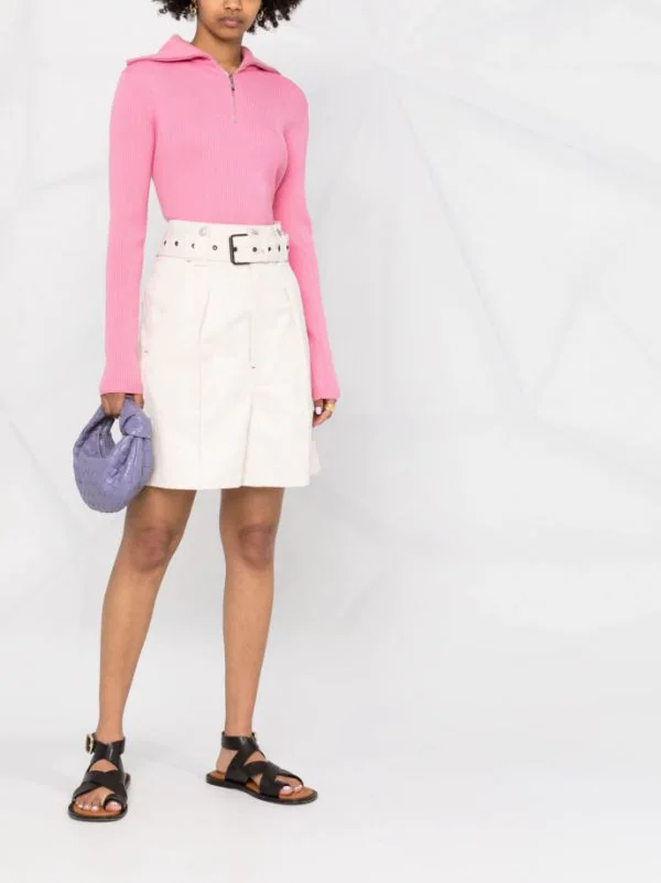 ( Nouvelle Collection ) 12 STOREEZ Pull En Laine Mérinos à Col Zippé Femme 2 ( Nouvelle Collection ) 12 STOREEZ Pull En Laine Mérinos à Col Zippé Femme – Image 2