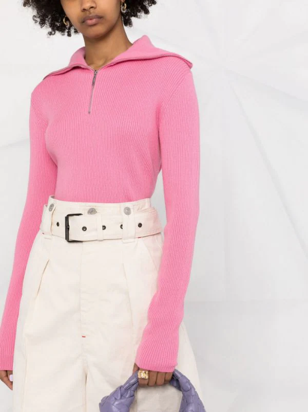 ( Nouvelle Collection ) 12 STOREEZ Pull En Laine Mérinos à Col Zippé Femme 5 ( Nouvelle Collection ) 12 STOREEZ Pull En Laine Mérinos à Col Zippé Femme – Image 5