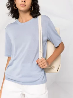 ( Nouvelle Collection ) 12 STOREEZ DUSTY BLUE T-shirt En Maille Fine Femme -12 STOREEZ Soldes Magasin 17989753 4131443e 08f8 443d 93bb 4eaf76221b14 600