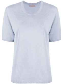 ( Nouvelle Collection ) 12 STOREEZ DUSTY BLUE T-shirt En Maille Fine Femme