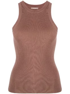 ( Nouvelle Collection ) 12 STOREEZ COFFEE WITH MILK Débardeur En Maille Nervurée Femme