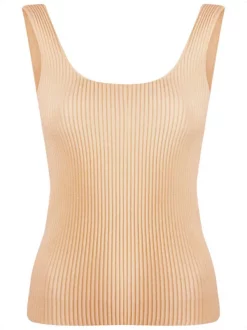 ( Nouvelle Collection ) 12 STOREEZ Débardeur En Maille Nervurée Light-beige