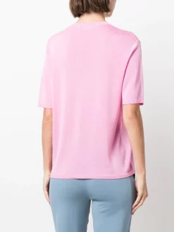 ( Nouvelle Collection ) 12 STOREEZ PINK T-shirt En Maille Fine Femme -12 STOREEZ Soldes Magasin 17990372 38448975 600