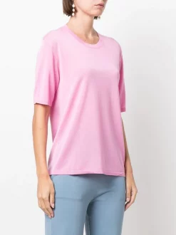 ( Nouvelle Collection ) 12 STOREEZ PINK T-shirt En Maille Fine Femme -12 STOREEZ Soldes Magasin 17990372 38451170 600