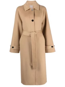 ( Nouvelle Collection ) 12 STOREEZ CAMEL Manteau à Taille Nouée Femme