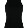 ( Nouvelle Collection ) 12 STOREEZ Débardeur En Maille Nervurée BLACK