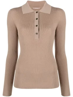 ( Nouvelle Collection ) 12 STOREEZ Polo Nervuré à Manches Longues COFFEE WITH MILK