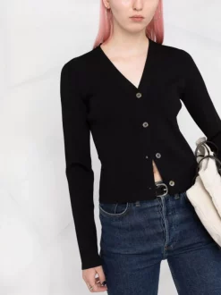 ( Nouvelle Collection ) 12 STOREEZ Cardigan Nervuré à Col V BLACK -12 STOREEZ Soldes Magasin 17991190 3bad988c b24b 4ad6 906d dfa4aa963d30 600