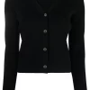 ( Nouvelle Collection ) 12 STOREEZ Cardigan Nervuré à Col V BLACK