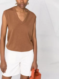 ( Nouvelle Collection ) 12 STOREEZ DARK CAMEL Débardeur En Laine Mérinos Mélangée Femme -12 STOREEZ Soldes Magasin 17991191 bd867466 b347 4a0f 9b1d 6e61c7c1c335 600