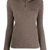 ( Nouvelle Collection ) 12 STOREEZ Pull En Laine Mérinos à Col Zippé Femme