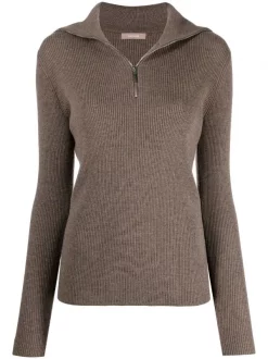 ( Nouvelle Collection ) 12 STOREEZ Pull En Laine Mérinos à Col Zippé Femme