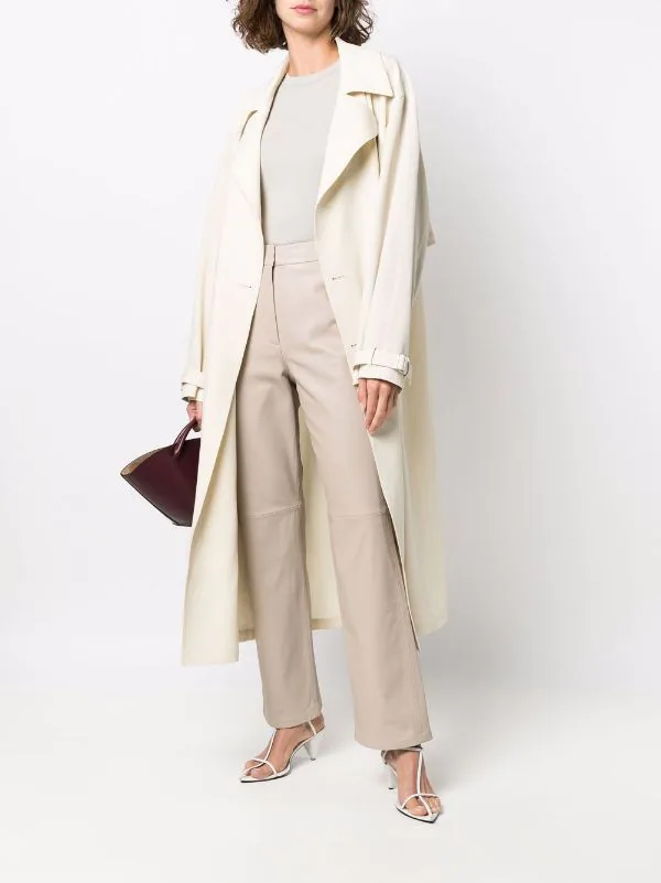 ( Nouvelle Collection ) 12 STOREEZ Pantalon Droit En Cuir LIGHT BEIGE 2 ( Nouvelle Collection ) 12 STOREEZ Pantalon Droit En Cuir LIGHT BEIGE – Image 2