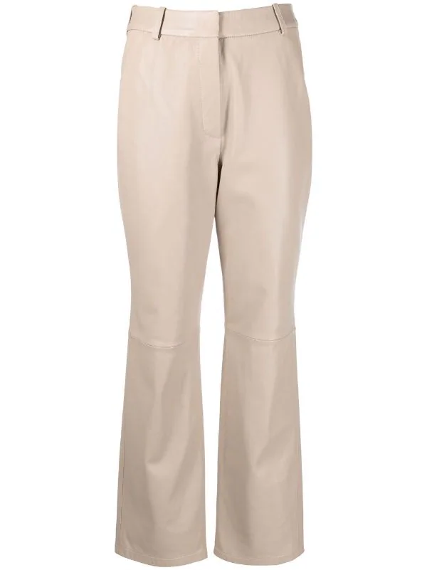 ( Nouvelle Collection ) 12 STOREEZ Pantalon Droit En Cuir LIGHT BEIGE 1 ( Nouvelle Collection ) 12 STOREEZ Pantalon Droit En Cuir LIGHT BEIGE