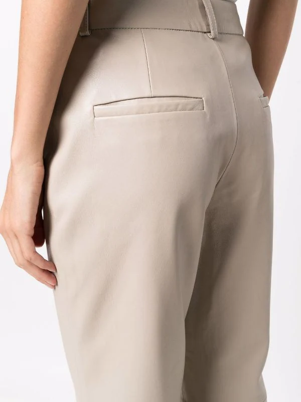 ( Nouvelle Collection ) 12 STOREEZ Pantalon Droit En Cuir LIGHT BEIGE 5 ( Nouvelle Collection ) 12 STOREEZ Pantalon Droit En Cuir LIGHT BEIGE – Image 5