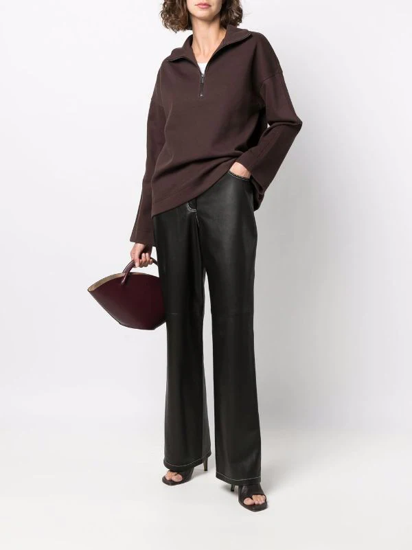 ( Nouvelle Collection ) 12 STOREEZ Pantalon Droit En Cuir Femme 2 ( Nouvelle Collection ) 12 STOREEZ Pantalon Droit En Cuir Femme – Image 2