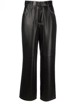 ( Nouvelle Collection ) 12 STOREEZ Pantalon Droit En Cuir Femme