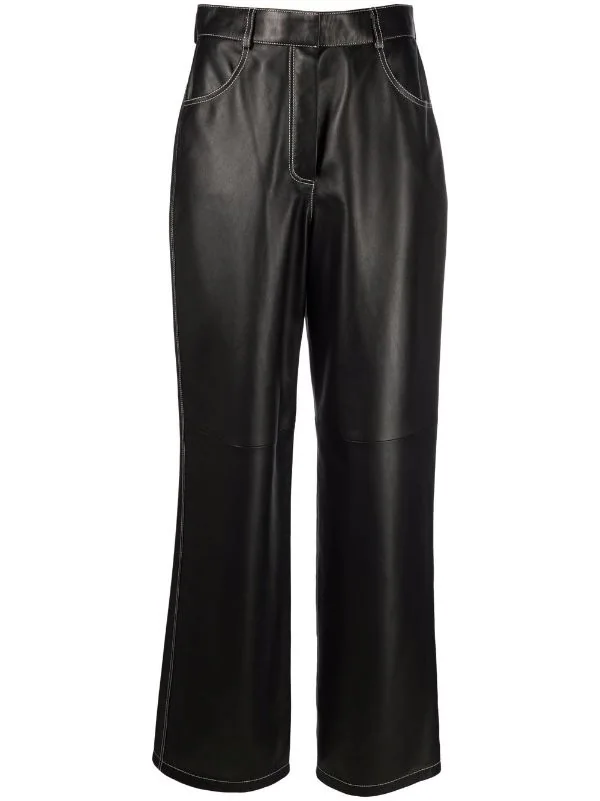 ( Nouvelle Collection ) 12 STOREEZ Pantalon Droit En Cuir Femme 1 ( Nouvelle Collection ) 12 STOREEZ Pantalon Droit En Cuir Femme