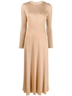 ( Nouvelle Collection ) 12 STOREEZ Robe Longue Plissée à Manches Longues Femme