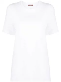 ( Nouvelle Collection ) 12 STOREEZ White T-shirt Ample à Manches Courtes Femme