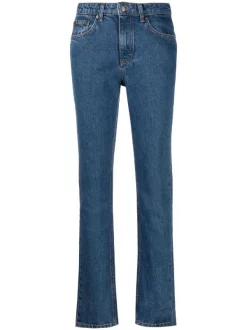 ( Nouvelle Collection ) 12 STOREEZ Jean Slim à Taille Mi-haute DENIM DARK BLUE
