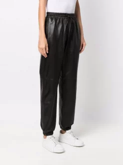 ( Nouvelle Collection ) 12 STOREEZ BROWN Pantalon De Jogging Fuselé En Cuir Femme -12 STOREEZ Soldes Magasin 18051187 38555813 600