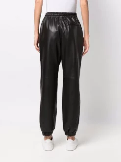( Nouvelle Collection ) 12 STOREEZ BROWN Pantalon De Jogging Fuselé En Cuir Femme -12 STOREEZ Soldes Magasin 18051187 38557057 600